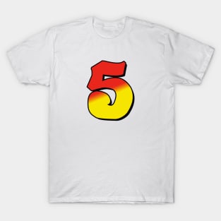 Number 5 red / yellow T-Shirt